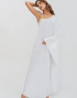 Chain One Shoulder Maxi Dress - White