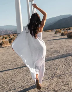 Chain One Shoulder Maxi Dress - White