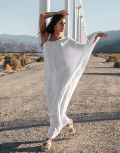 Chain One Shoulder Maxi Dress - White