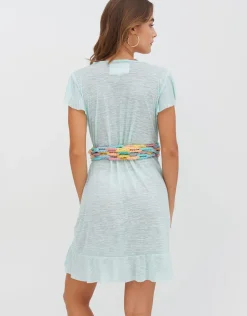 Chain Wrap Dress - Aqua