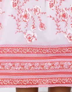 Cherry Blossom Off Shoulder Dress - Rose and Red