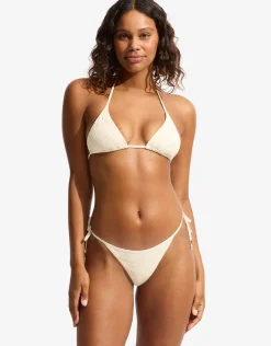 Chiara Slide Tri Bikini Top - Ecru