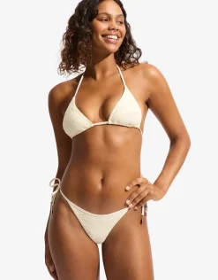 Chiara Slide Tri Bikini Top - Ecru