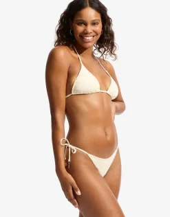 Chiara Slide Tri Bikini Top - Ecru