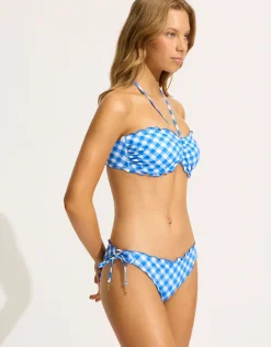 Ciao Bella Check DD U Tube Bikini Top - Azure