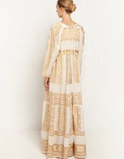 Classic Triangle Maxi Dress - Natural and Gold