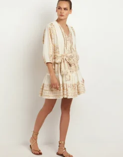 Classic Triangle Mini Dress - Natural and Gold