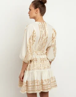 Classic Triangle Mini Dress - Natural and Gold