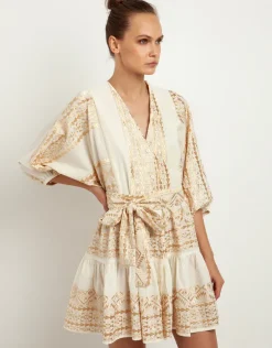 Classic Triangle Mini Dress - Natural and Gold