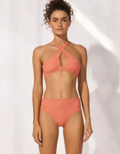 Coastal Daydream High Rise Bikini Pant - Coral Sunset