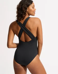 Collective Cross Back Swimsuit - Black
