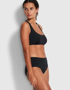Collective DD Scoop Neck Halter Bikini Top - Black
