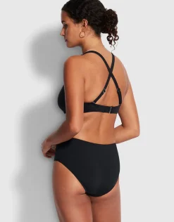 Collective DD Scoop Neck Halter Bikini Top - Black