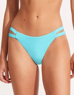 Collective Gathered Tab Bikini Pant - Aquamarine