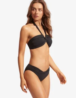 Collective Halter Bandeau Bikini Top - Black