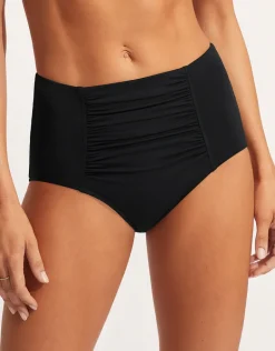 Collective High Waisted Bikini Pant - Black