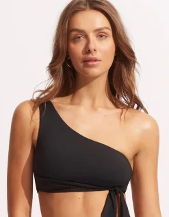 Collective One Shoulder Bikini Top - Black
