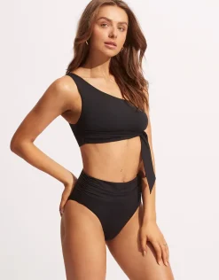 Collective One Shoulder Bikini Top - Black