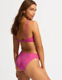 Collective Ruched Underwired Bikini Top - Hot Pink