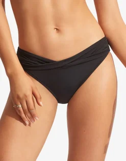 Collective Twist Band Hipster Bikini Pant - Black
