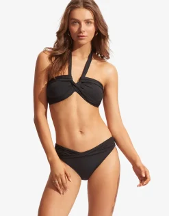 Collective Twist Band Hipster Bikini Pant - Black