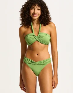 Collective Twist Band Hipster Bikini Pant - Sage