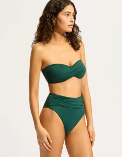 Collective Twist Bandeau Bikini Top - Evergreen