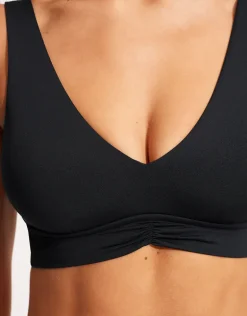 Collective V Neck Tank Bikini Top - Black