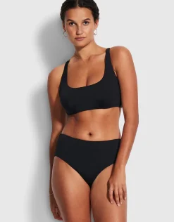 Collective Wide Side Retro Bikini Pant - Black