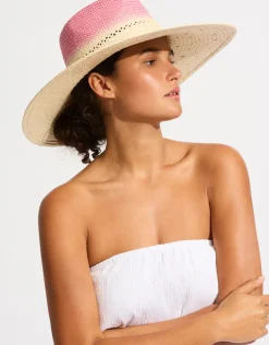 Colour Crush Wide Brim Hat - Fuchsia Rose