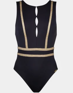Construction High Neck Swimsuit