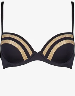 Construction Moulded Underwired Bikini Top - Black