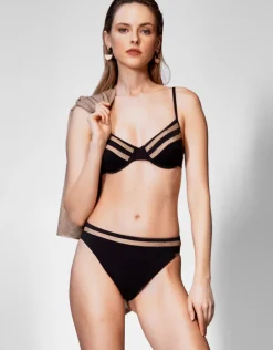 Construction Underwired Bikini Top - Black