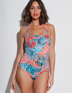 Coral Bandeau Swimsuit