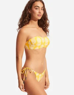 Corsica Bustier Bandeau Bikini Top - Citron