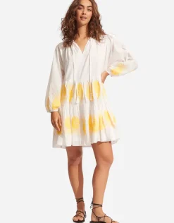 Corsica Embroidery Tier Dress - White