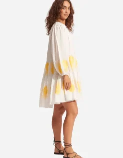 Corsica Embroidery Tier Dress - White