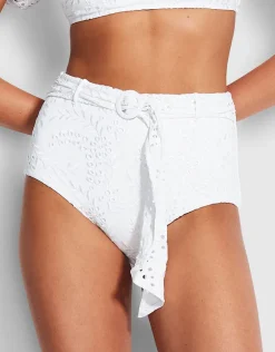 Costa Bella High Waisted Bikini Pant - White