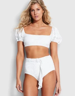 Costa Bella High Waisted Bikini Pant - White