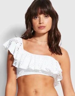 Costa Bella One Shoulder Bikini Top - White