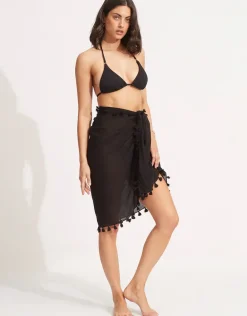 Cotton Gauze Sarong - Black