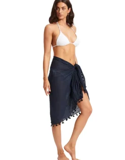 Cotton Gauze Sarong - Indigo