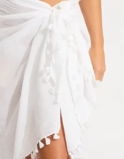 Cotton Gauze Sarong - White