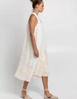 Crete Midi Dress - Natural and Champagne