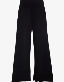 Crinkle Smocked Waist Beach Pant - Dark Navy