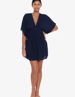 Crinkle Tunic Beach Dress - Dark Navy