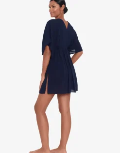 Crinkle Tunic Beach Dress - Dark Navy