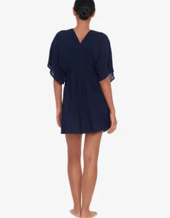 Crinkle Tunic Beach Dress - Dark Navy