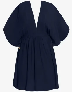 Crinkle Tunic Beach Dress - Dark Navy