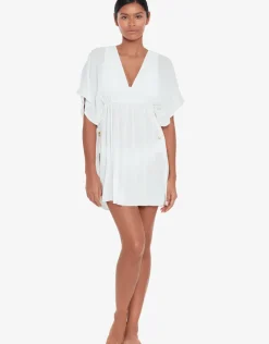 Crinkle Tunic Beach Dress - White